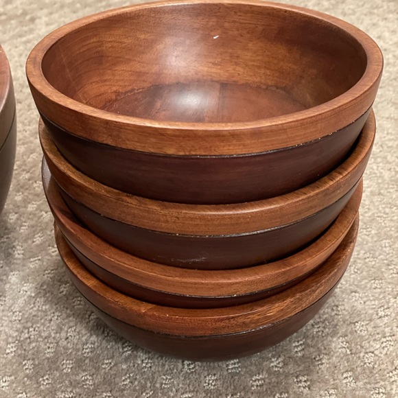 Pottery Barn Dining Pottery Barn Wooden Small Salad Bowls Only